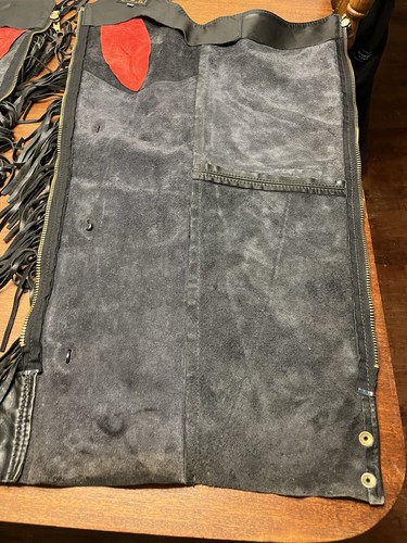 Vintage Protech Women’s Rose Fringe Leather Motorcycle Chaps Size XS Used - Picture 10 of 18