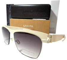 MYKITA NO. 1 MALCOLM COL54 OFF WHITE SILVER /GREY GRADIENT LENS SUNGLASSES 53-15