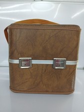 Vintage Brown Faux Leather Locking Camera Or Travel Case 1960's - 1970's