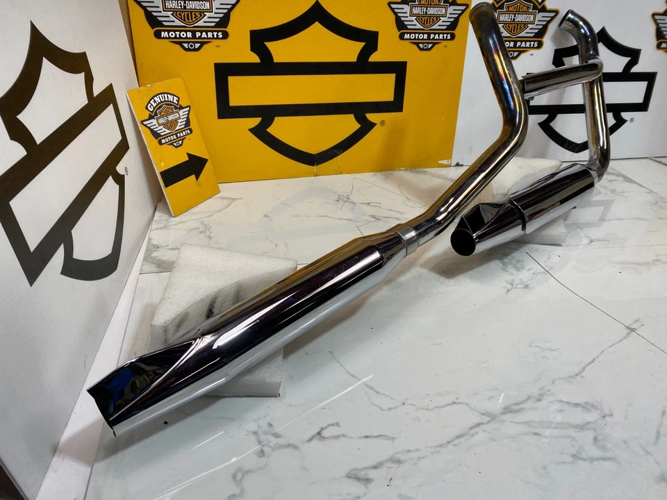 OEM 80-99 Harley EVO Fatboy, silenciadores Softail Dyna tubos de cabezal de escape Foto 3 de 4