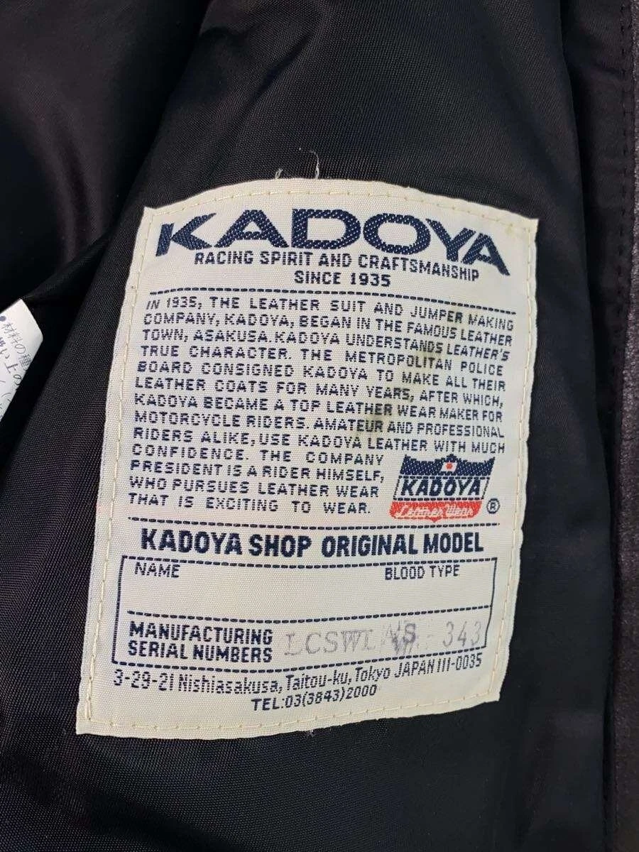 KADOYA Single Rider Leather Jacket Men's M Black Cowhide Used Good (Ages 14+) - product detail image 4