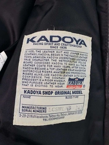 KADOYA Single Rider Leather Jacket Men's M Black Cowhide Used Good  (Ages 14+) image 4
