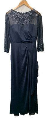 Alex Evenings Women's Long A-line Mother of The Bride Dress 3/4 Sleeve Size 6P
