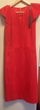 Elie Tahari Adalynn Sheath Dress Glossy Red Short Sleeve Knee Length Size 14
