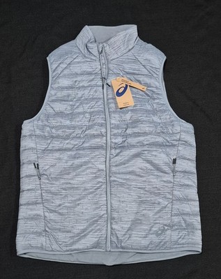 Asics Men's Performance INSULATED WARM VEST 2.0 Silver/Gray Inside Pocket