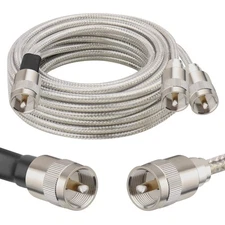 Dual CB Antenna Coax Cable 12FT,Low Loss RG8X Stranded Core Co-Phase CB Coax Cab