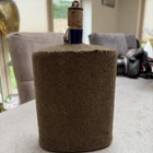 Military Green Felt & Blue Enamel Water Bottle - WW2? With Cork Stopper