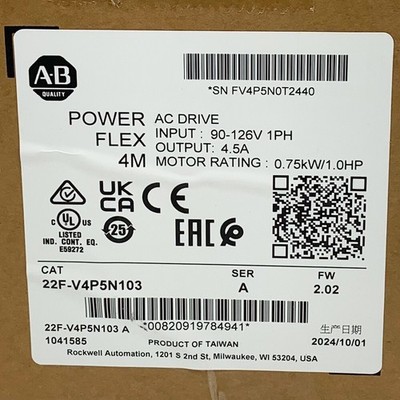 New AB 22F-V4P5N103 Free Shipping New in Box New Factory Sealed