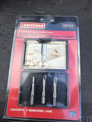 #ad Sears Craftsman USA Nos Damaged Screw Removers Screw Out 52154 3pc $23.00