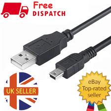 Image of 1M 2M 3M MINI USB 2.0 Cable Sync+Charge Lead Type A to 5 Pin B Phone Charger UK