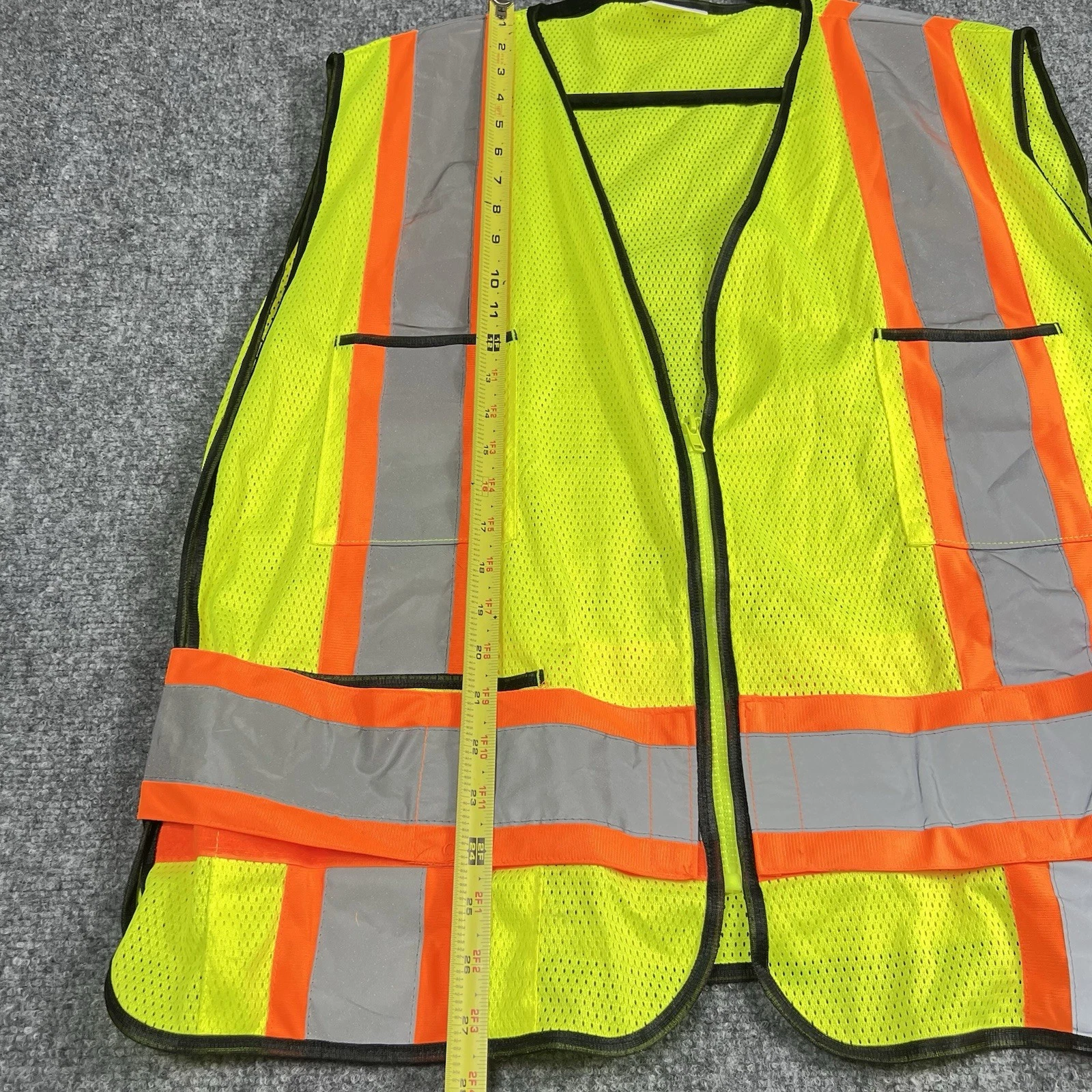 HDX ANSI Class 2 Safety Vest Hi Vis Reflective Mesh Zip Front One Size Yellow image 8