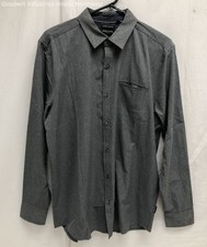 Men's Kenneth Cole New York Grey Long Sleeve Button-Up Shirt Size Large