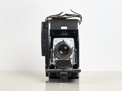 Polaroid 120 camera converted to to shoot on instant peel-apart