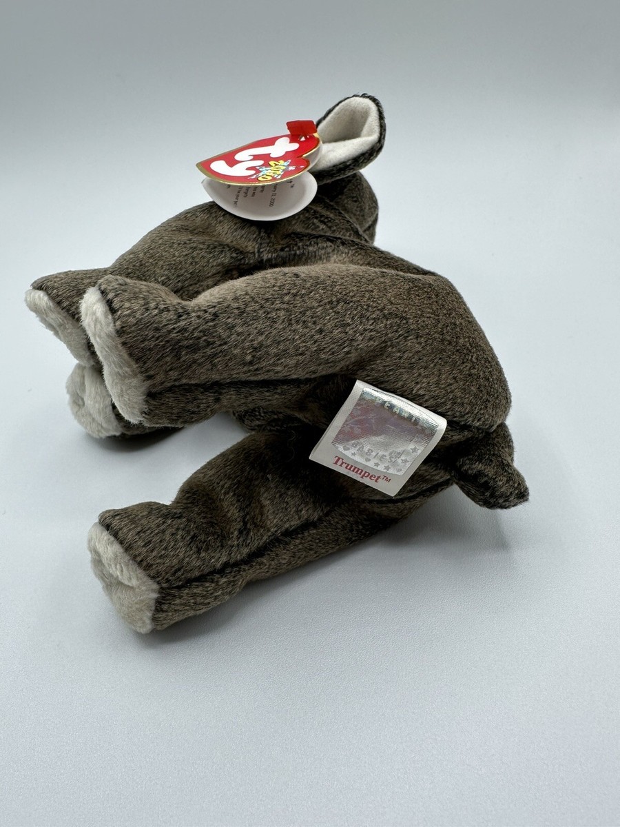 Ty Beanie Baby Trumpet the Elephant DOB February 11,2000 MWMT Free
