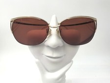 Vintage Sebastiano 420 Gold Metal Oval Half-Rimmed Sunglasses Japan FRAMES ONLY