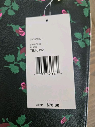NWT Betsey Johnson Floral Crossbody Purse Clam Pouch ROSEBUD 2 PC SET Pink Black - Picture 15 of 18
