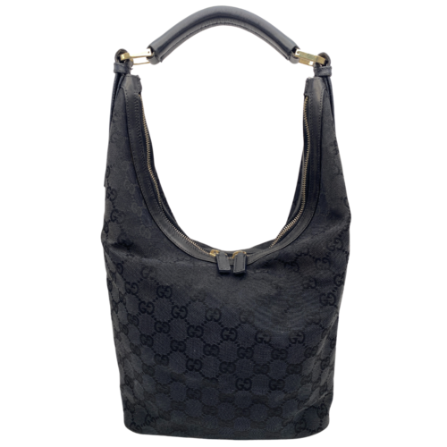 GUCCI GG Shoulder Bag Hobo Black Authentic From Japan