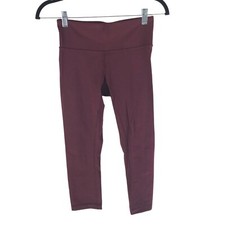 Lululemon Wunder Under Crop Mid-Rise Full-On Luxtreme 21" Garnet Burgundy 4