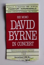 David Byrne 13.12.89 Frankfurt Kongresshalle, Ticket Stub, Eintrittskarte