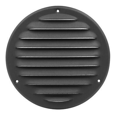 Lüftungsgitter anthrazit Metall rund 125 mm / 164 mm mit Fliegengitter Kanalabdeckung
