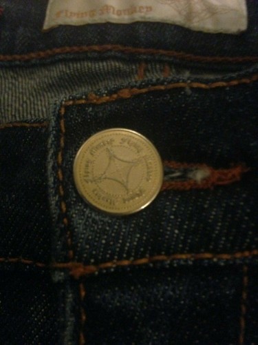 Flying Monkey Jeans Womens Size 3 Dark Wash 5 Pocket Excellent Condition Stretch - Picture 4 of 12