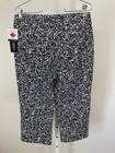 SOFT WORKS Women's Size 8 PANTS Black White Abstract Pull-On Capris NWT — photo 3