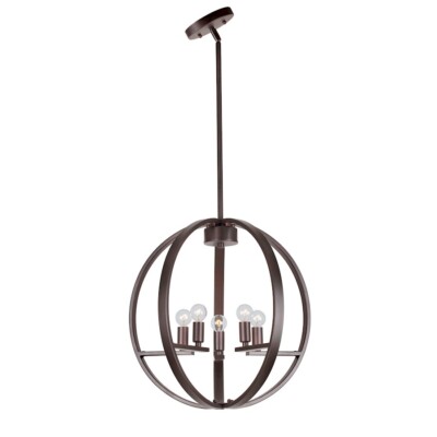 Forte Lighting 5-Light Sphere/Orb Chandelier, Antique Bronze - 7057-05-32