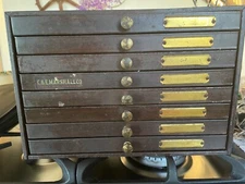 Antique C & E Marshall Co Metal 8-Drawer Watch Parts Cabinet