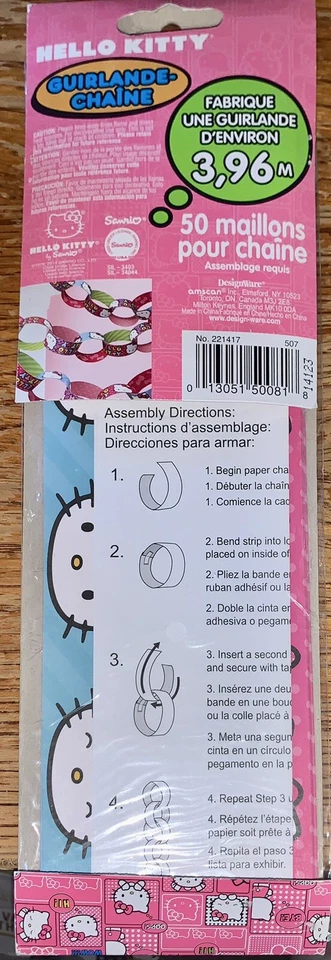 Guirnalda Hello Kitty Eslabones de Cadena Decoración Niña Fiesta de Cumpleaños Actividad 50 Eslabones! Foto 4 de 4