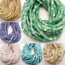 Charming Natural 5x5mm Multicolor Gemstone Cube Strand Loose Beads 15" AAA