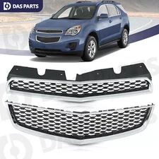 Front Bumper Upper Lower grille For 2010-2015 Chevrolet Equinox W/Chrome Package
