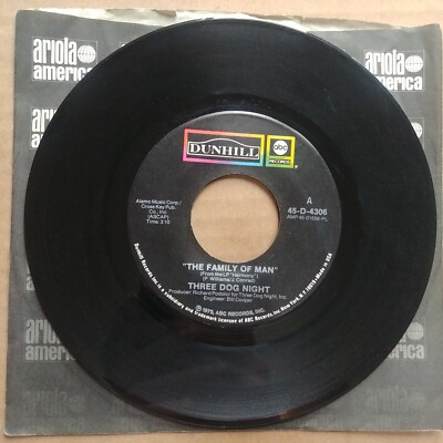 THREE DOG NIGHT The Family Of Man 45 7'' POP ROCK Record Vinyl Dunhill Records