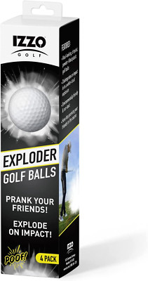 Golf Exploder Prank Golf Balls 4-Pack - Golf Joke Ball, Novelty Plastic Explodin