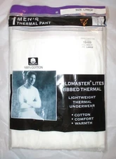 Coldmaster Lites Ribbed Thermal Underwear Sz Large 