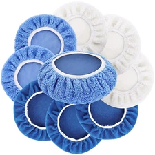 9PCS Polishing Bonnet Pads,9 to 10 Inch Polisher Bonnet Buffer Bonnets Waxers Bo