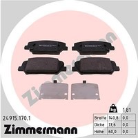 Zimmermann 24915.170.1 Bremsbelagsatz, Scheibenbremse FüR Hyundai KIA