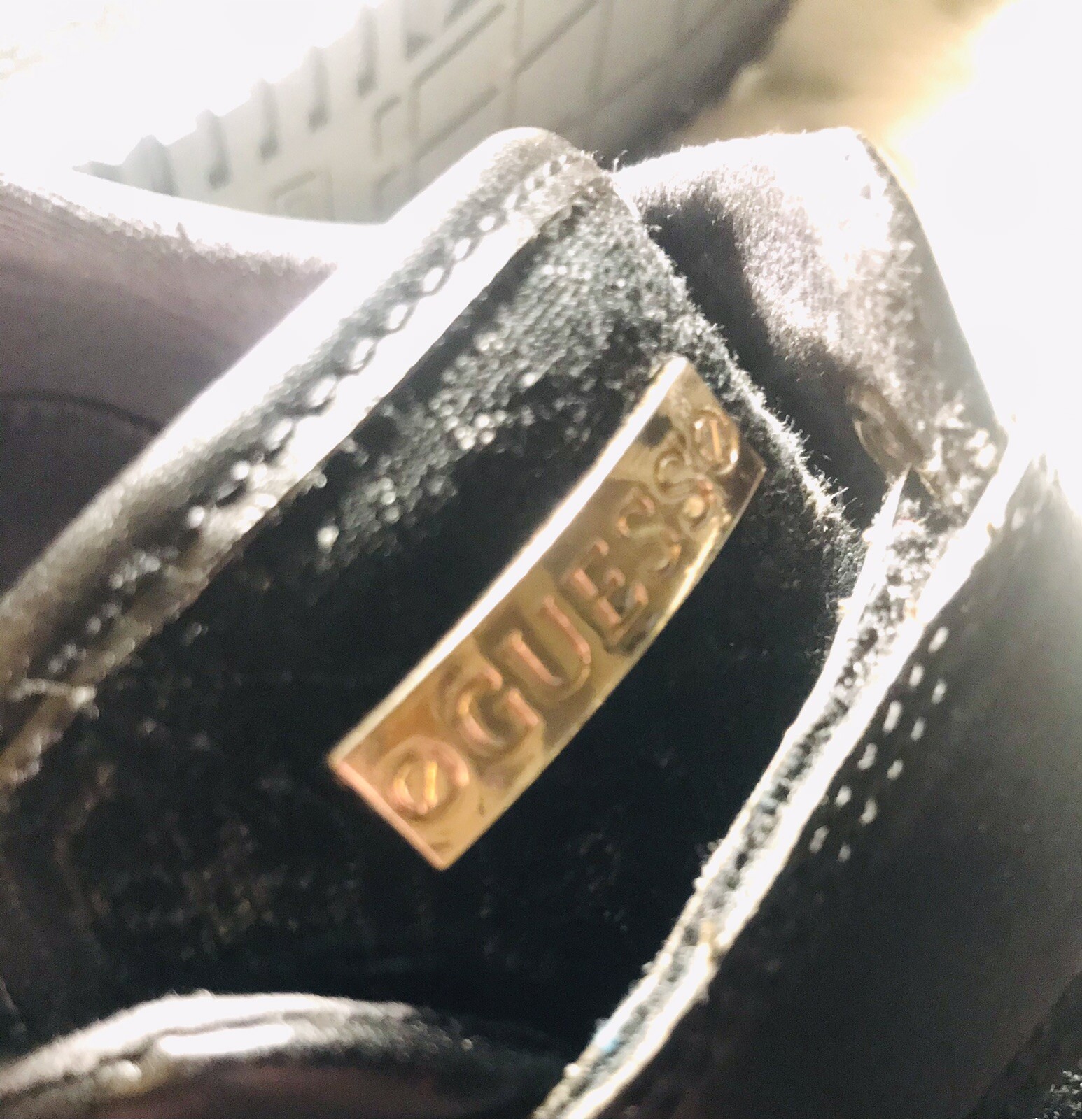 Guess Tennis Shoes Black Suede Leather Athletic Shoes… Gem