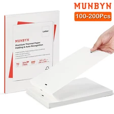MUNBYN Thermal Paper 8.5 x 11in US Letter Size Compatible with ITP01/A40 Printer