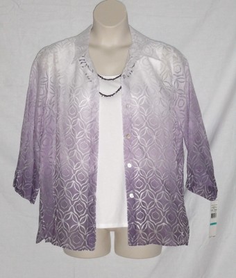 ALFRED DUNNER TWIN SET w/ AMETHYST NECKLACE â PINK LAVENDER â SIZE 16 â NWT $60 | eBay