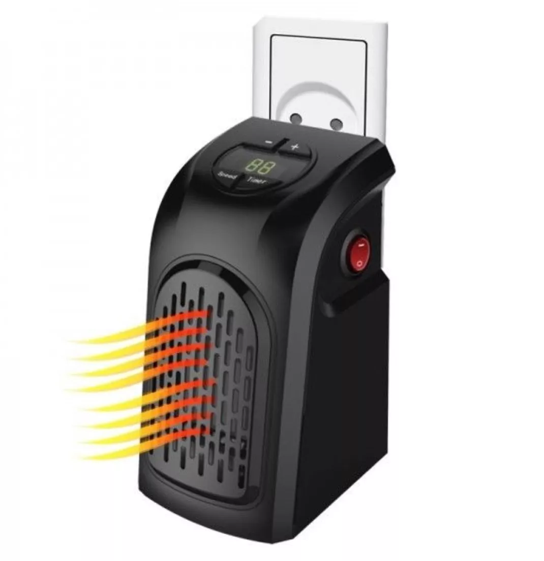 TERMOVENTILATORE STUFA ARIA CALDA 400 W TIMER A PARETE COLORE NERO CODICE  51214