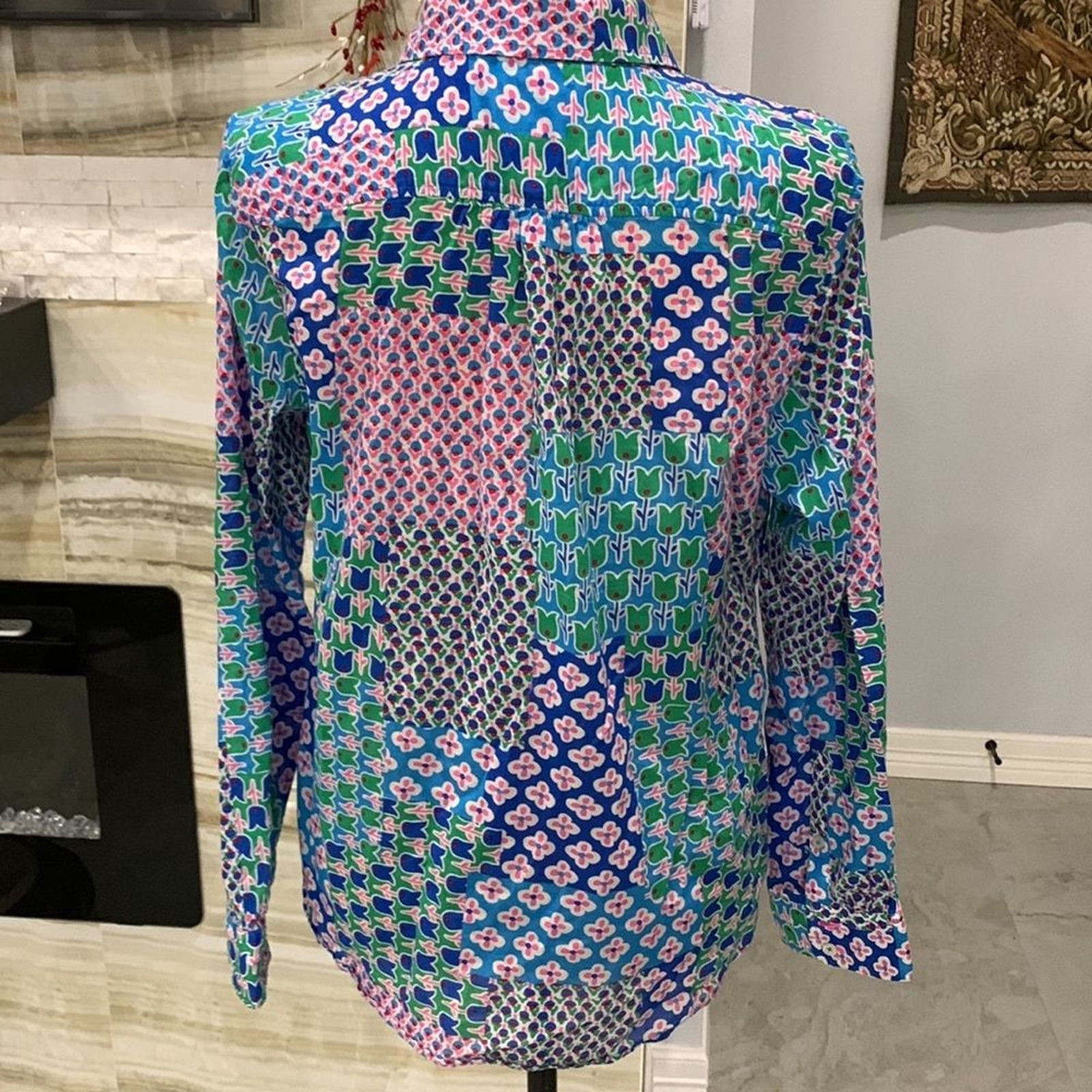 Talbots Medium Petite Tulip Patchwork Blouse. - image 5