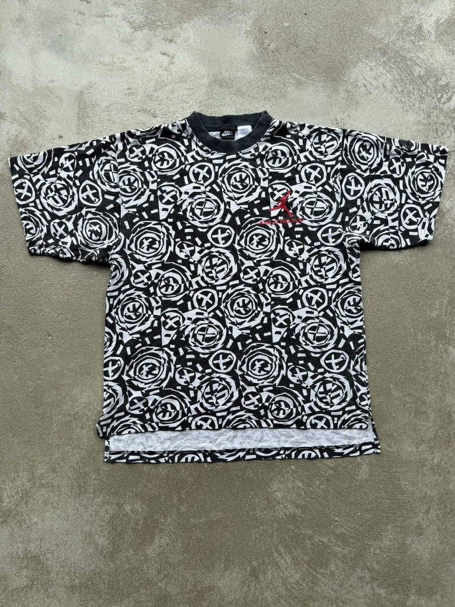 90's Nike Air Jordan AOP Tshirt Barcelona Style Oreo | eBay