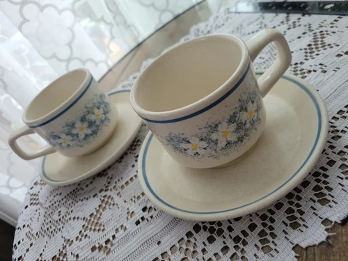 Temper-Ware by Lenox Dewdrops Coffee Cup and Saucer Set of 2