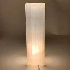 11.3 lbs. 11.75"x3.5", Rectangle Selenite (Satin Spar) Lamp, w/6ft Chord, B35792