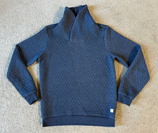 Marine Layer Men's Navy Blue Quilted High Neck Sweatshirt - Size Medium