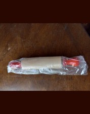 Vintage Miniture Wooden Red Handled Rolling Pin 7 1/2"  Farmhouse Style