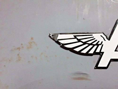 Flying A Gasoline Motor Oil Gas Pump Plate Gas Station Porcelain Metal Sign - Picture 2 of 5