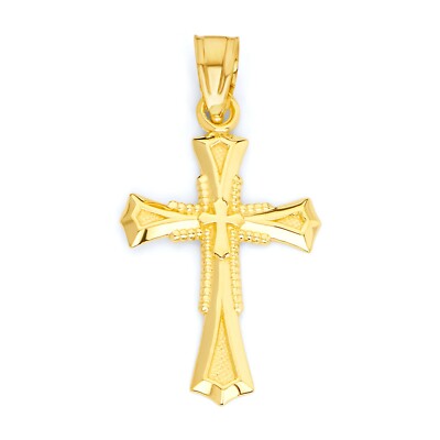 gold christening cross necklace