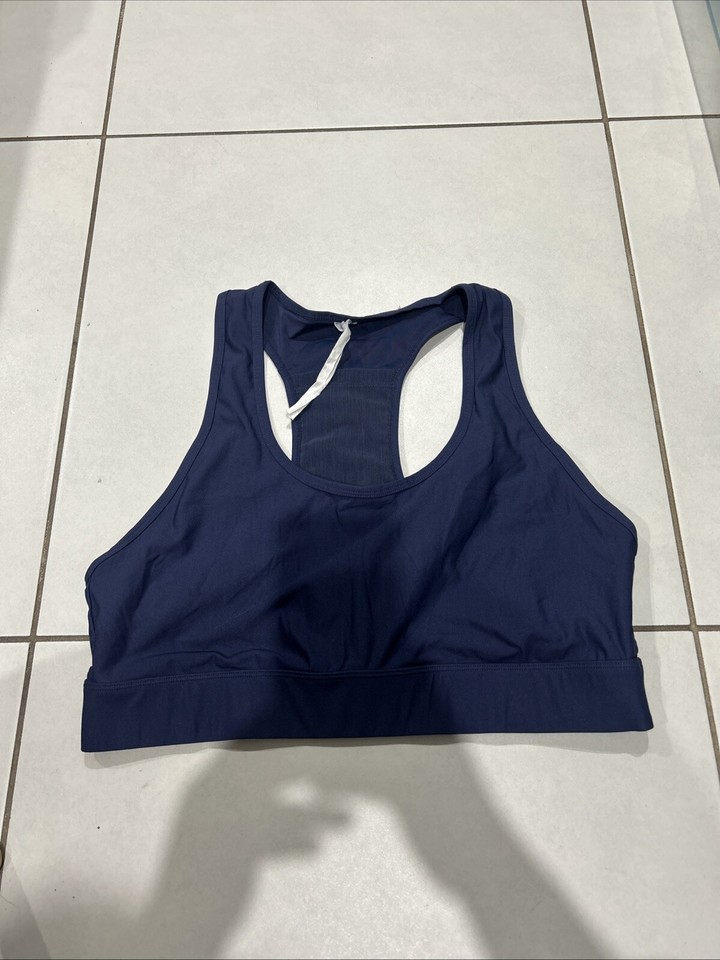 fabletics navy blue sports bra crop top sz xxl (acc551
