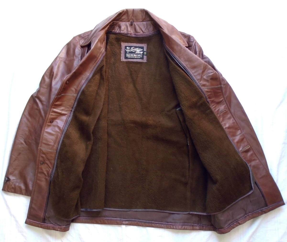 Vintage 70s The Leather Shop Sears Mens 40 Leather Jacket Coat | eBay